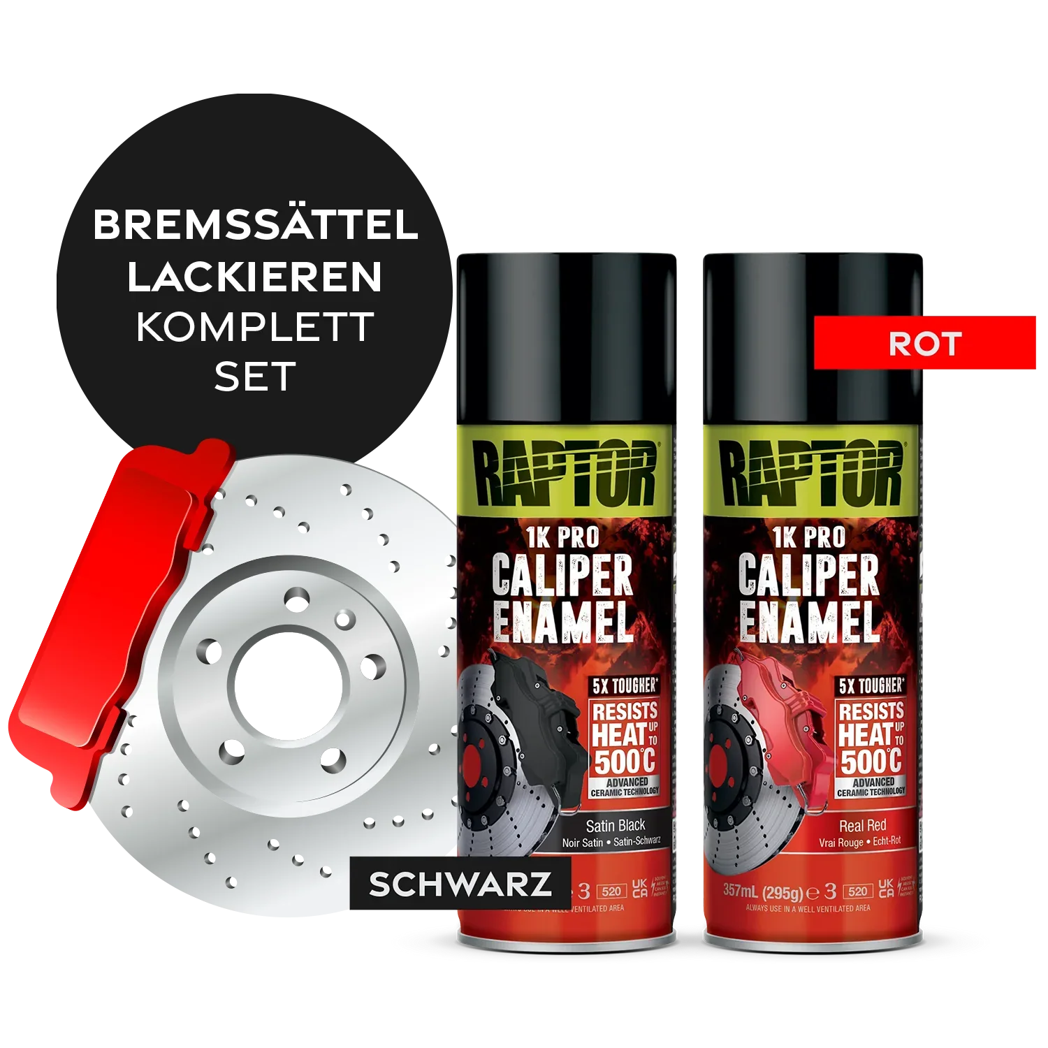 Kiezlack KIEZLACK Bremssattel-Lack Komplettset – 7-teilig inkl. RAPTOR Caliper Enamel FARBWAHL