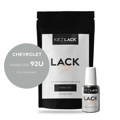 Kiezlack Lackstift Autolack Lackstift CHEVROLET 92U POLY SILVER MET.