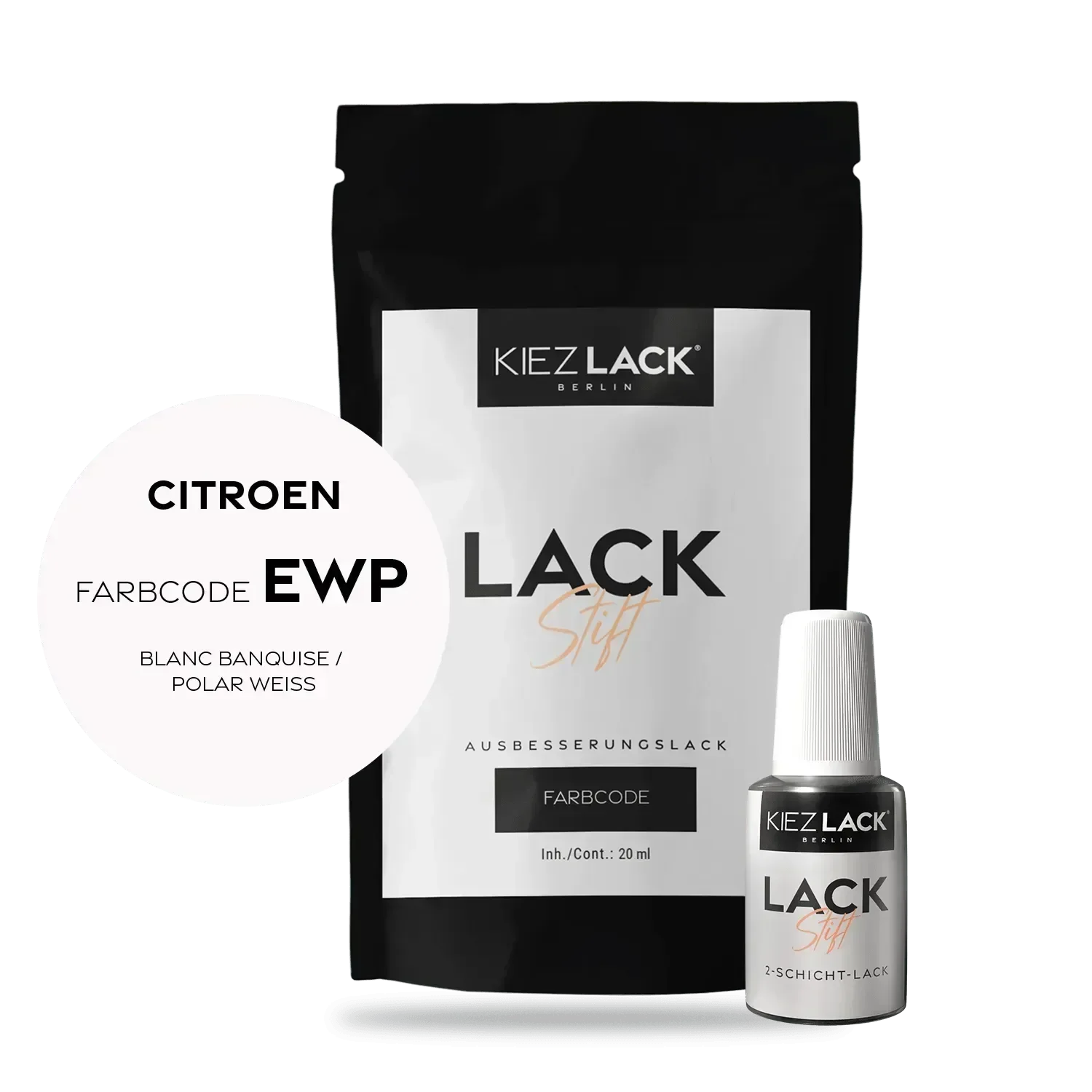 Kiezlack Lackstift Autolack Lackstift CITROEN EWP BLANC BANQUISE