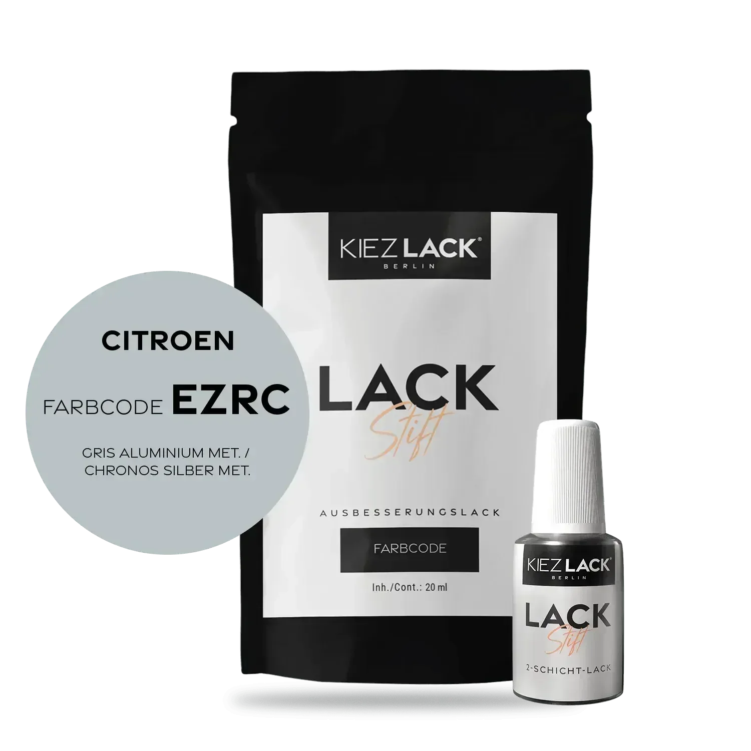 Kiezlack Lackstift Autolack Lackstift CITROEN EZRC GRIS ALUMINIUM MET.