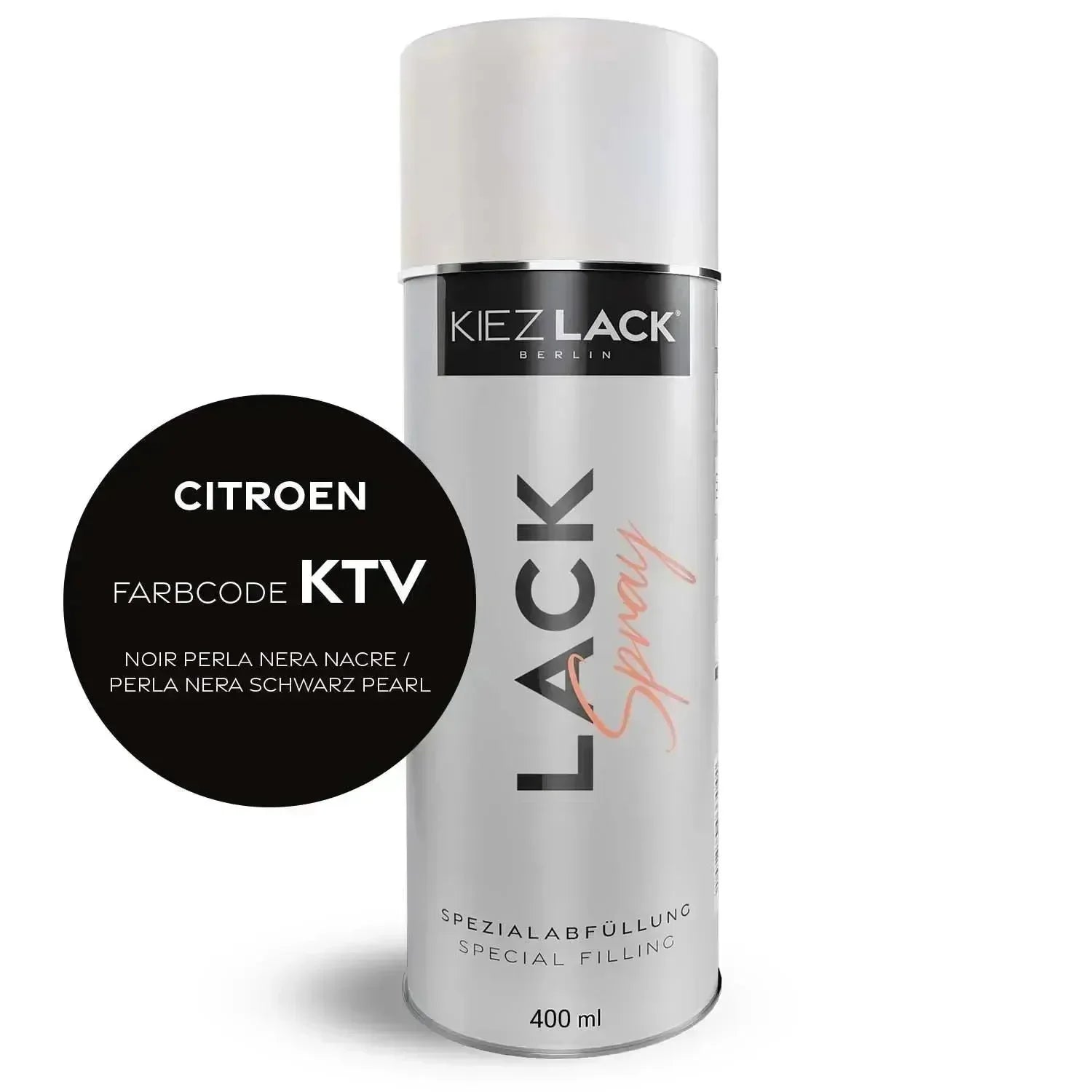 Kiezlack Lackspray Autolack Spraydose CITROEN KTV NOIR PERLA NERA NACRE