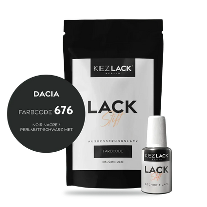 Kiezlack Lackstift Autolack Lackstift DACIA 676 NOIR NACRE