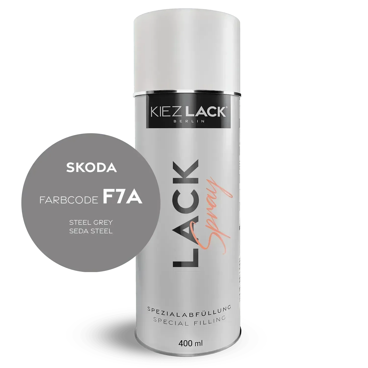 Kiezlack Autolack Spraydose Skoda F7A STEEL GREY