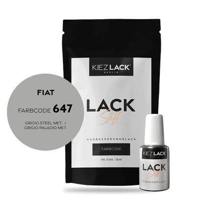 Kiezlack Lackstift Autolack Lackstift FIAT 647 GRIGIO STEEL MET.