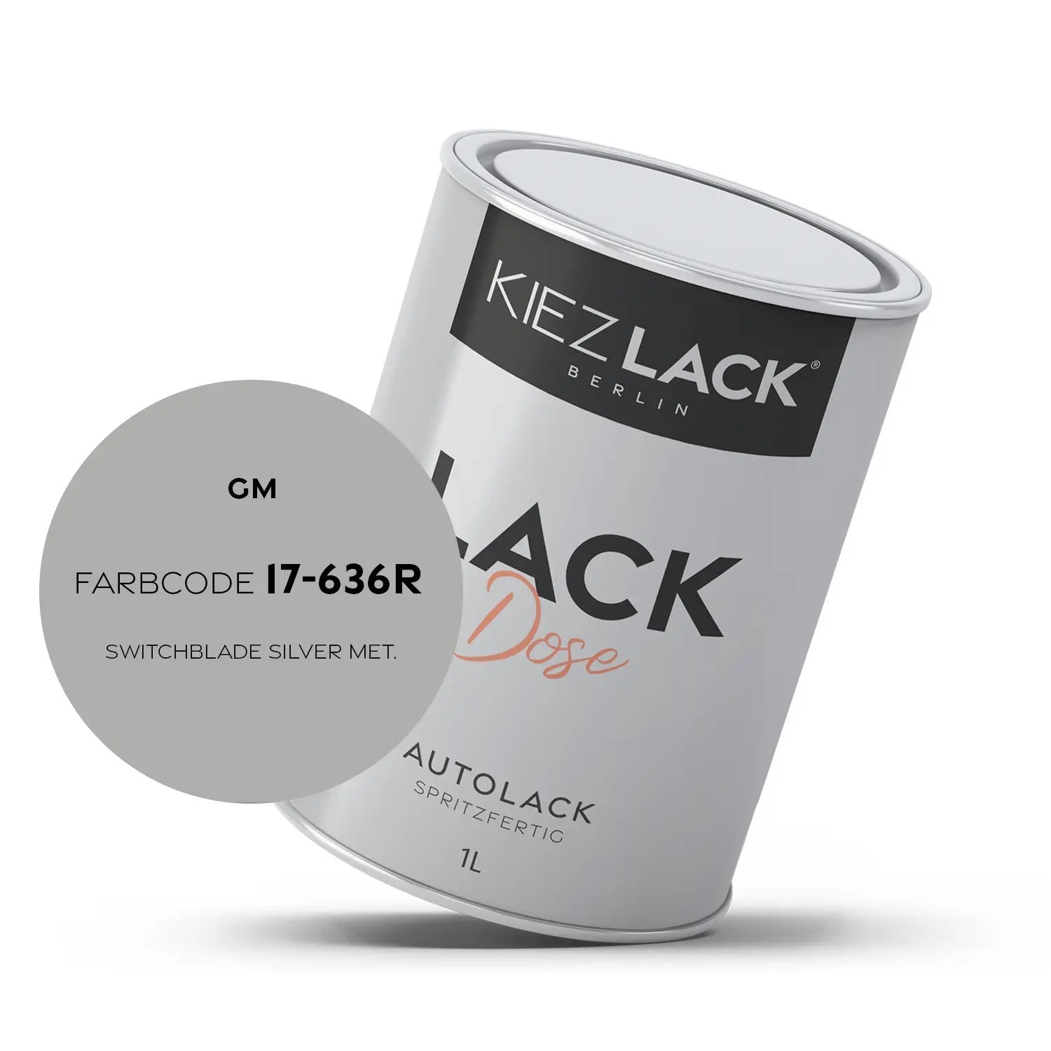 Kiezlack 1K Autolack Lackdose Basislack spritzfertig GM 17-636R SWITCHBLADE SILVER MET.