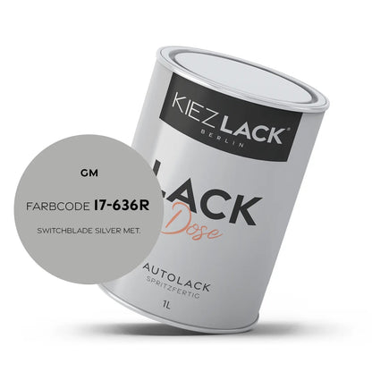 Kiezlack 1K Autolack Lackdose Basislack spritzfertig GM 17-636R SWITCHBLADE SILVER MET.