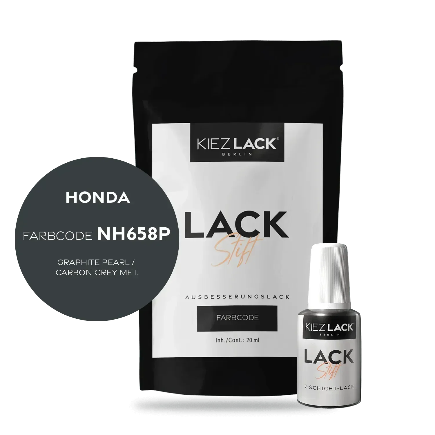 Kiezlack Lackstift Autolack Lackstift HONDA NH658P GRAPHITE PEARL