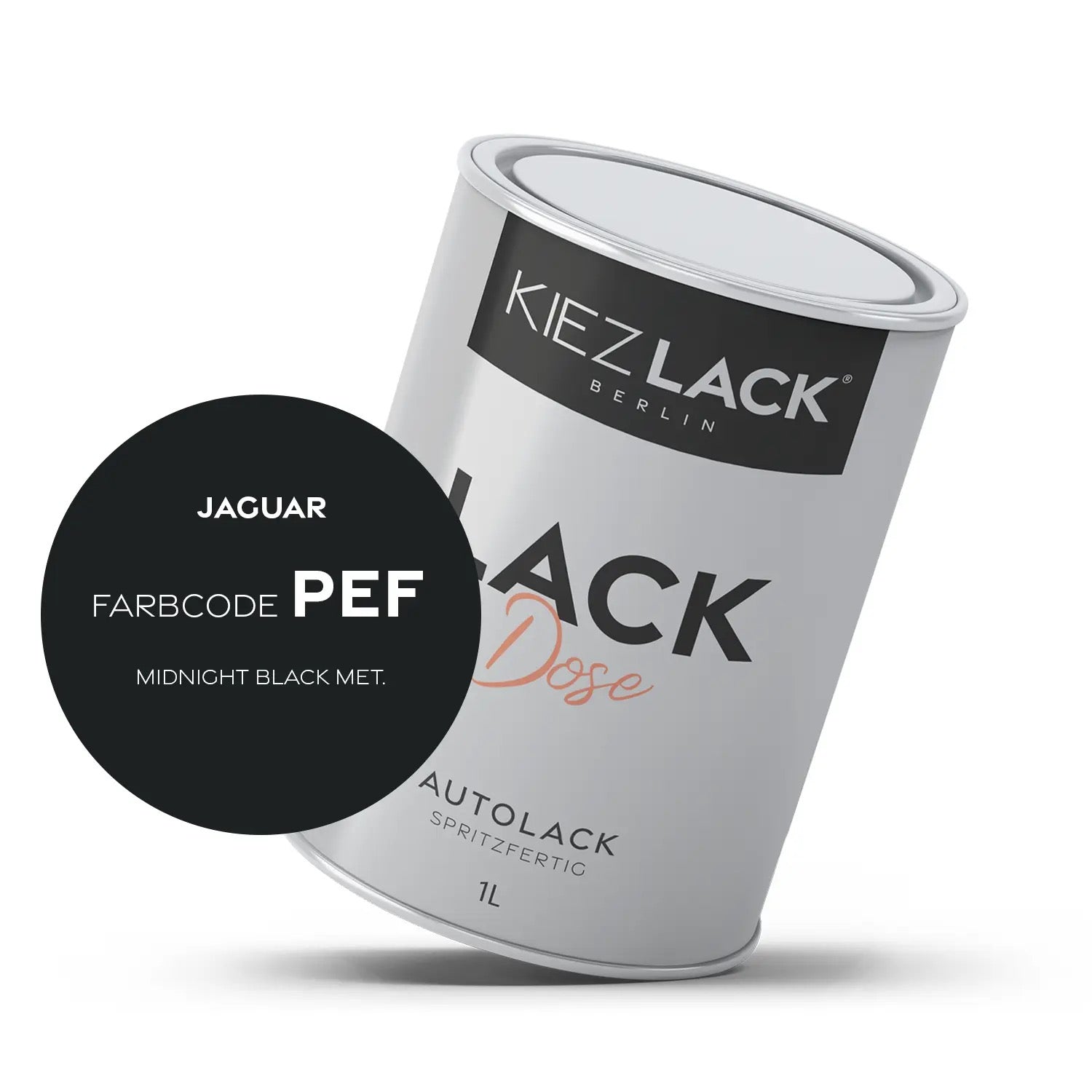Kiezlack 1K Autolack Lackdose Basislack spritzfertig JAGUAR PEF MIDNIGHT BLACK MET.
