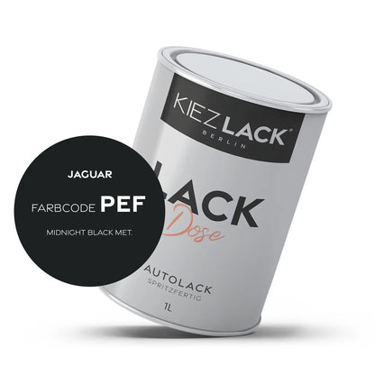 Kiezlack 1K Autolack Lackdose Basislack spritzfertig JAGUAR PEF MIDNIGHT BLACK MET.