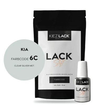 Kiezlack Lackstift Autolack Lackstift KIA 6C CLEAR SILVER MET.