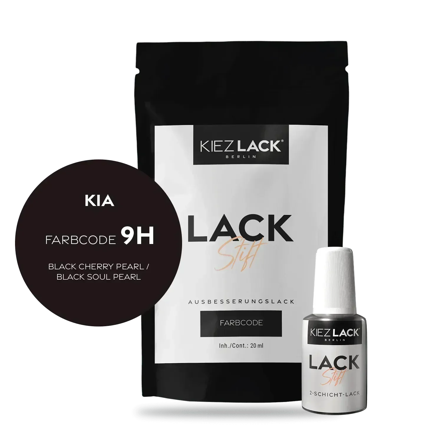 Kiezlack Lackstift Autolack Lackstift KIA 9H BLACK CHERRY PEARL