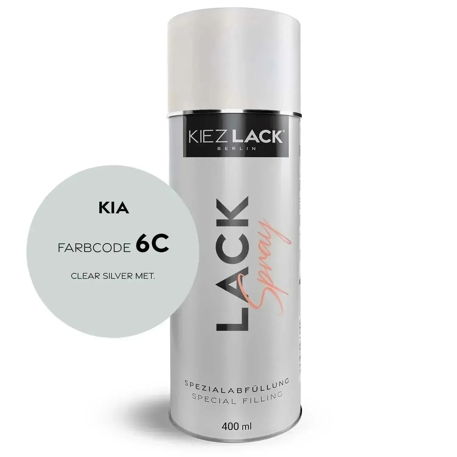 Kiezlack Lackspray Autolack Spraydose KIA 6C CLEAR SILVER MET.