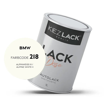 Kiezlack 1K Autolack Lackdose Basislack spritzfertig BMW 218 ALPINWEISS III
