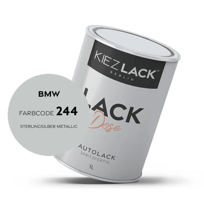 Kiezlack 1K Autolack Lackdose Basislack spritzfertig BMW 244 STERLINGSILBER Metallic