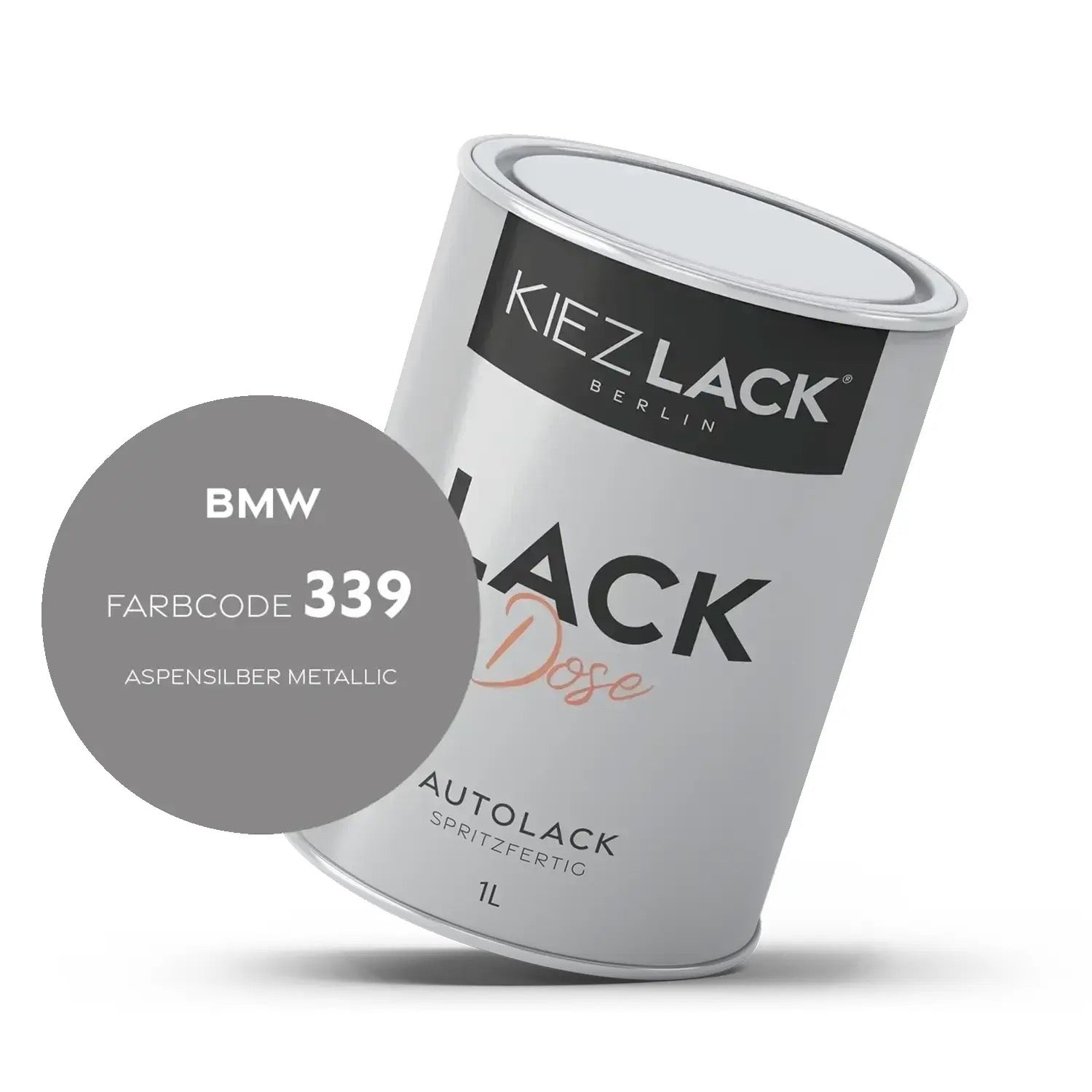 Kiezlack 1K Autolack Lackdose Basislack spritzfertig BMW 339 ASPENSILBER Metallic