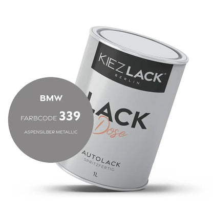 Kiezlack 1K Autolack Lackdose Basislack spritzfertig BMW 339 ASPENSILBER Metallic
