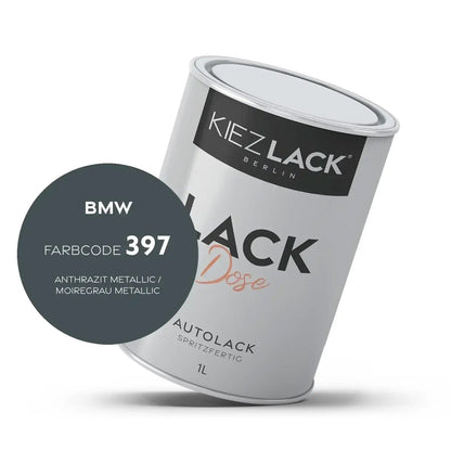 Kiezlack 1K Autolack Lackdose Basislack spritzfertig BMW 397 ANTHRAZIT Metallic