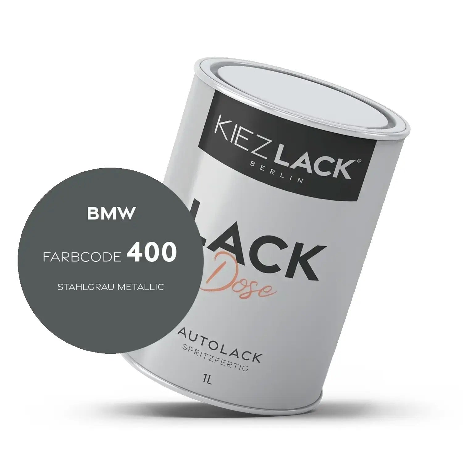 Kiezlack 1K Autolack Lackdose Basislack spritzfertig BMW 400 STAHLGRAU Metallic