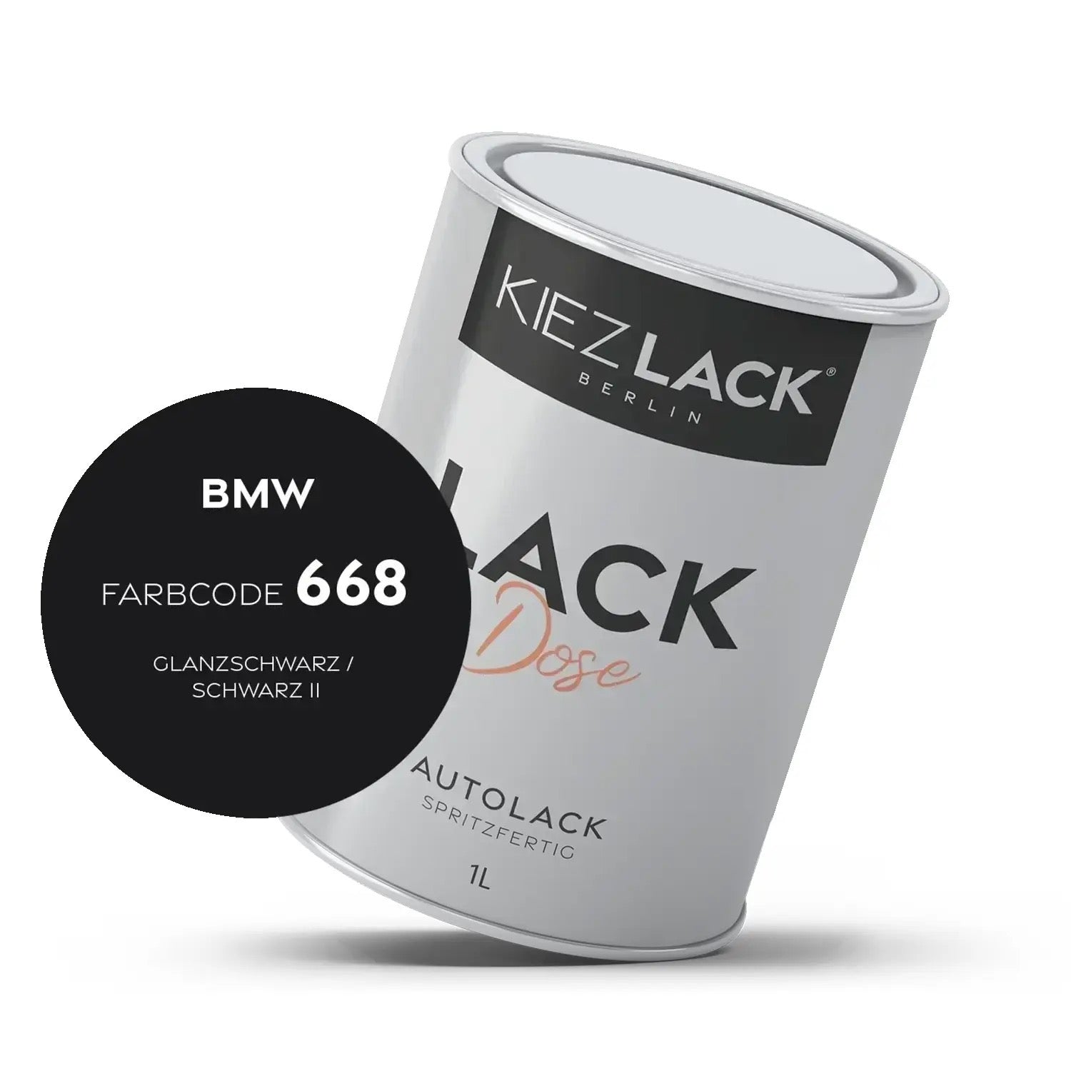 Kiezlack 1K Autolack Lackdose Basislack spritzfertig BMW 668 GLANZSCHWARZ
