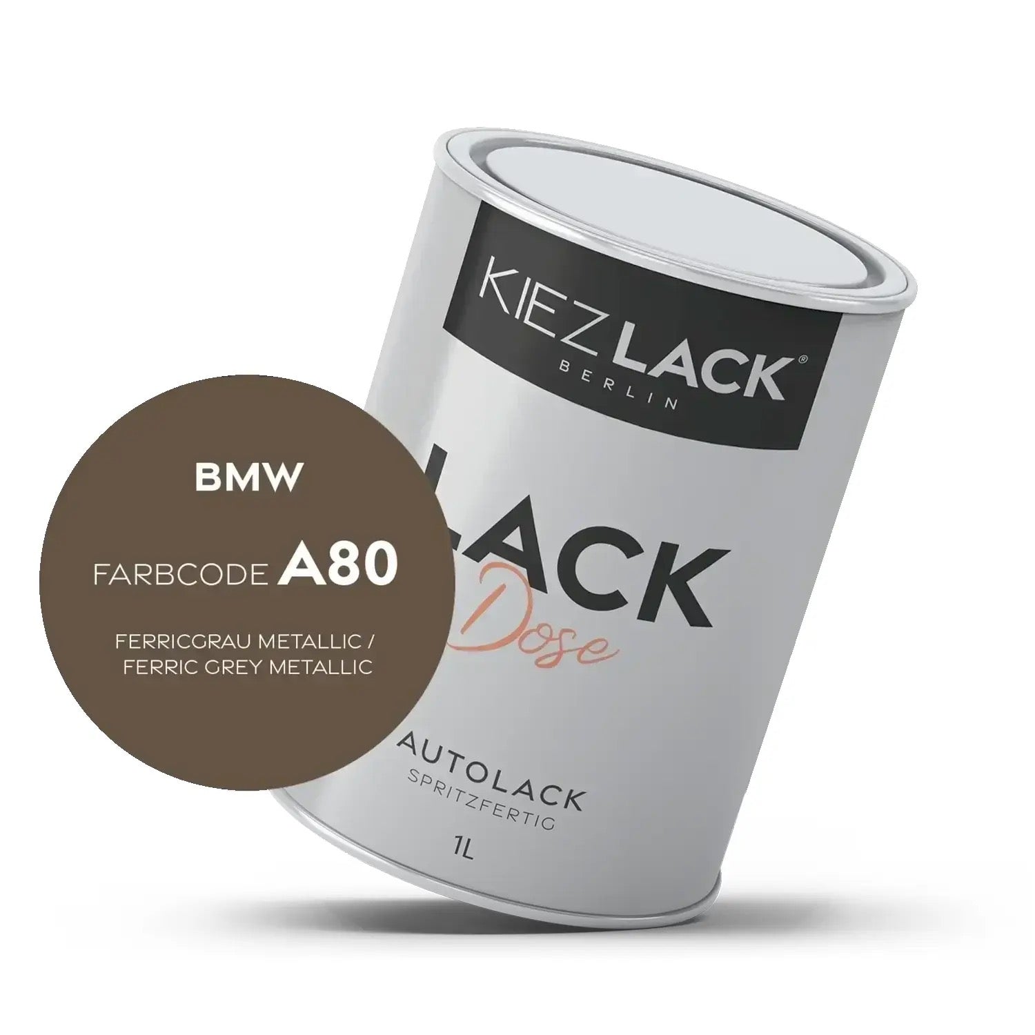 Kiezlack 1K Autolack Lackdose Basislack spritzfertig BMW A80 FERRICGRAU Metallic