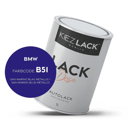 Kiezlack 1K Autolack Lackdose Basislack spritzfertig BMW WB51 SAN MARINO BLAU Metallic
