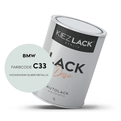 Kiezlack 1K Autolack Lackdose Basislack spritzfertig BMW C33 HOCKENHEIM SILBER Metallic