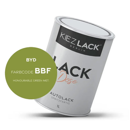 Kiezlack 1K Autolack Lackdose Basislack spritzfertig BYD BBF HONOURABLE GREEN MET.