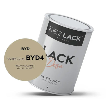 Kiezlack 1K Autolack Lackdose Basislack spritzfertig BYD BYD4 INCAN GOLD MET.