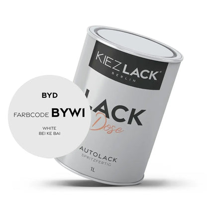 Kiezlack 1K Autolack Lackdose Basislack spritzfertig BYD BYW1 WHITE