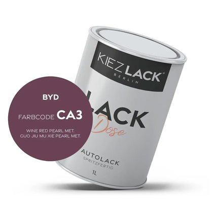 Kiezlack 1K Autolack Lackdose Basislack spritzfertig BYD CA3 WINE RED PEARL MET.