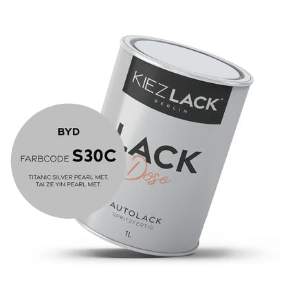 Kiezlack 1K Autolack Lackdose Basislack spritzfertig BYD S30C TITANIC SILVER PEARL MET.