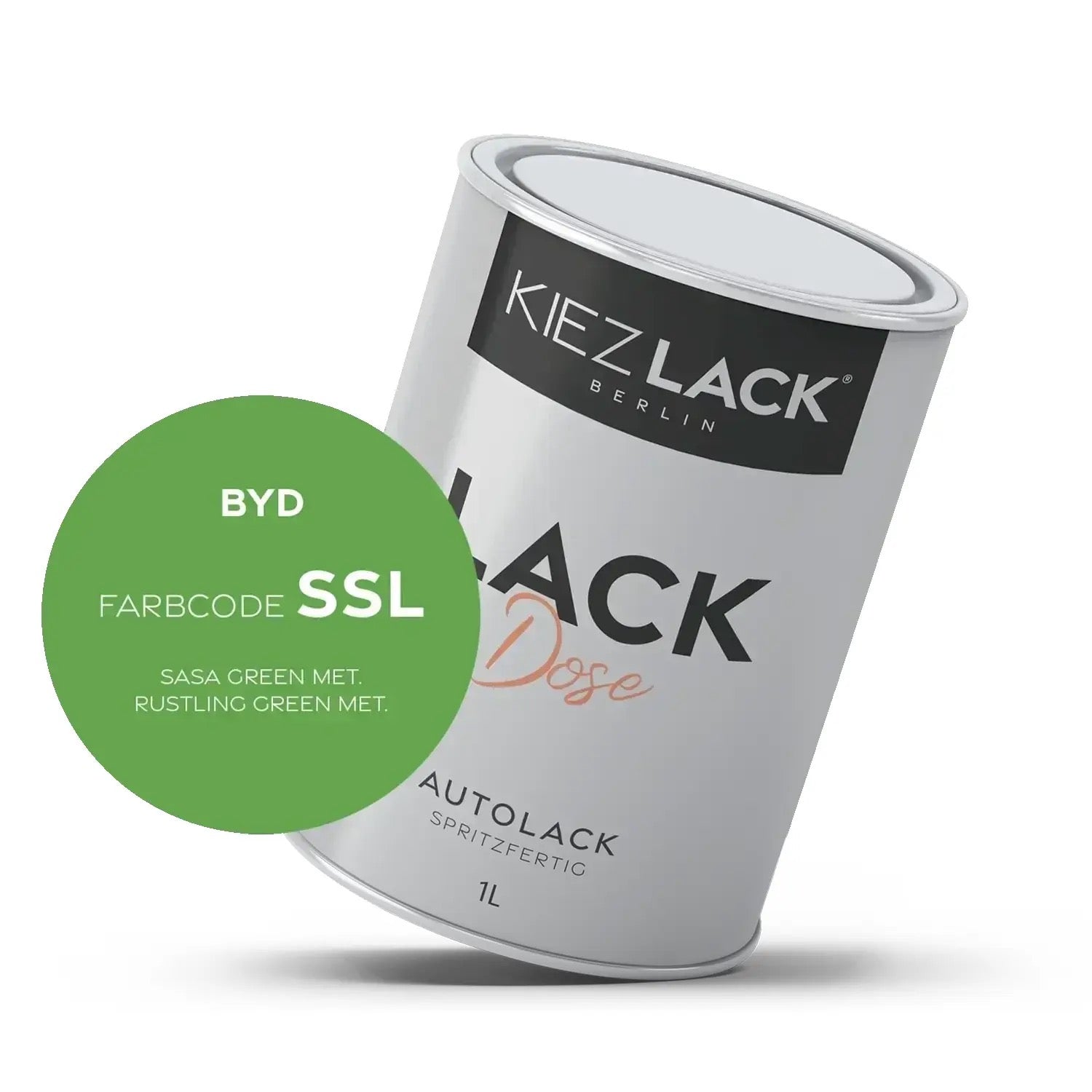 Kiezlack 1K Autolack Lackdose Basislack spritzfertig BYD SSL SASA GREEN MET.