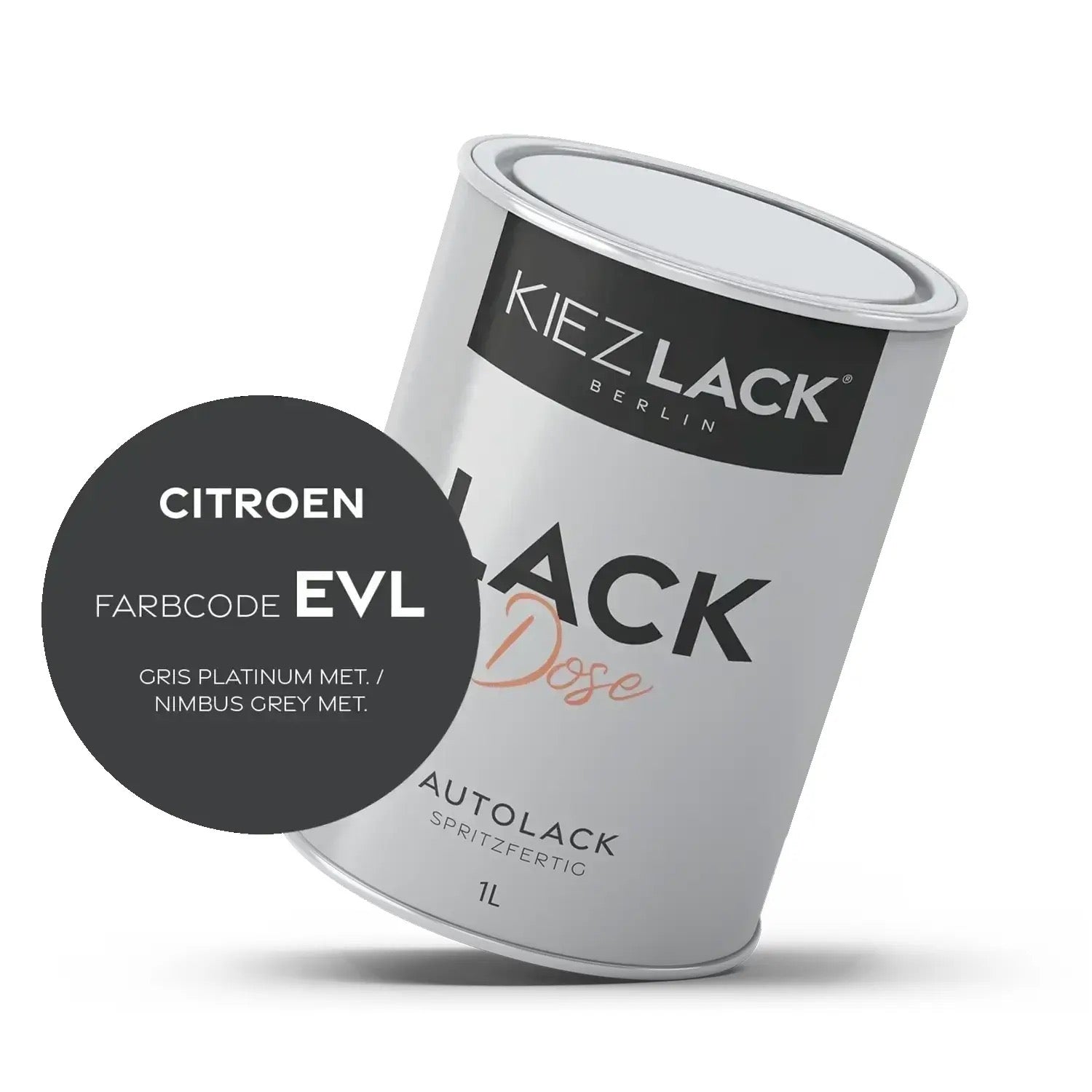 Kiezlack 1K Autolack Lackdose Basislack spritzfertig CITROEN EVL GRIS PLATINUM MET.