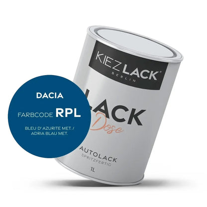 Kiezlack 1K Autolack Lackdose Basislack spritzfertig DACIA RPL BLEU D' AZURITE MET.