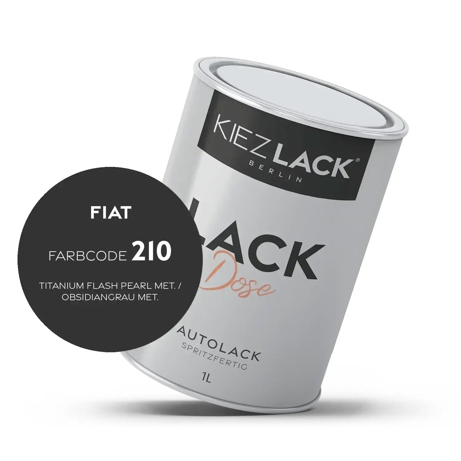 Kiezlack 1K Autolack Lackdose Basislack spritzfertig FIAT 210 TITANIUM FLASH PEARL MET.