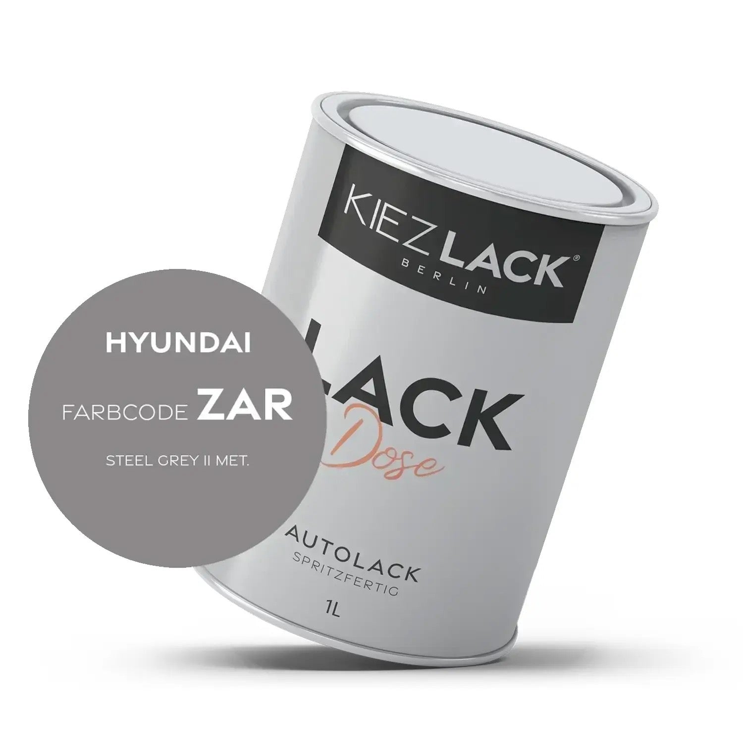 Kiezlack 1K Autolack Lackdose Basislack spritzfertig HYUNDAI ZAR STEEL GREY II MET.