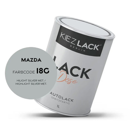 Kiezlack 1K Autolack Lackdose Basislack spritzfertig MAZDA 18G HILIGHT SILVER MET.