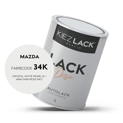 Kiezlack 1K Autolack Lackdose Basislack spritzfertig MAZDA 34K CRYSTAL WHITE PEARL M.