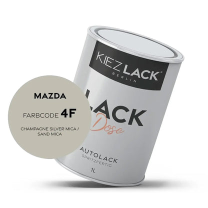 Kiezlack 1K Autolack Lackdose Basislack spritzfertig MAZDA 4F CHAMPAGNE SILVER MICA