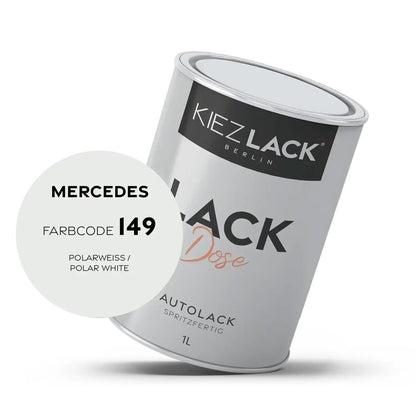 Kiezlack 1K Autolack Lackdose Basislack spritzfertig MERCEDES 149 POLARWEISS