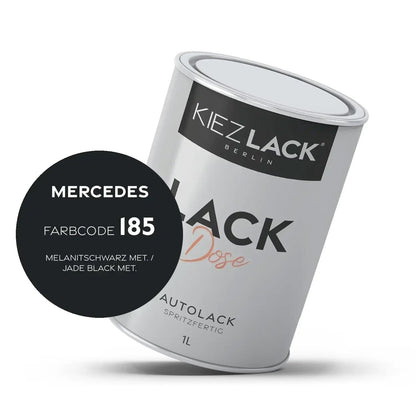 Kiezlack 1K Autolack Lackdose Basislack spritzfertig MERCEDES 185 MELANITSCHWARZ MET.