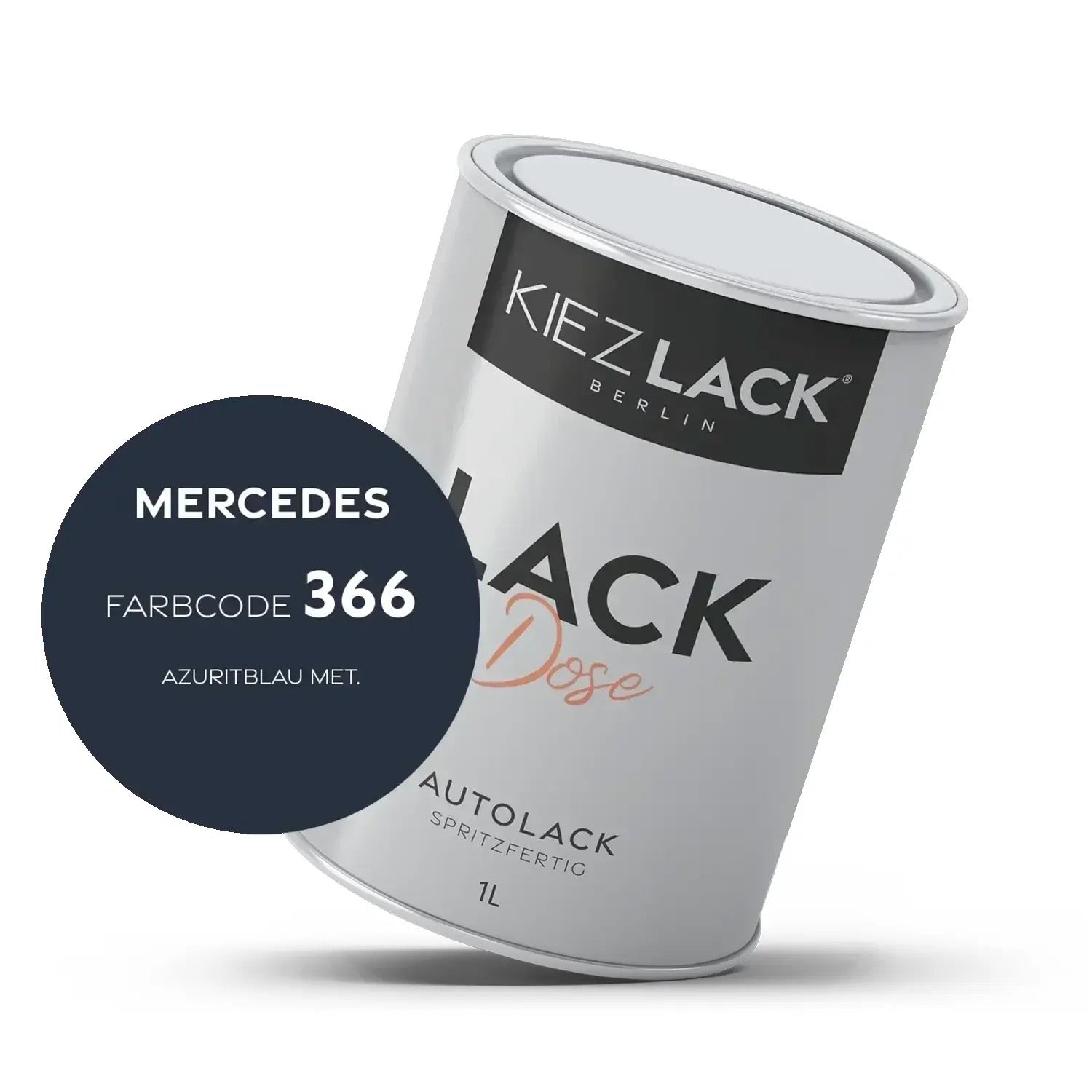 Kiezlack 1K Autolack Lackdose Basislack spritzfertig MERCEDES 366 AZURITBLAU MET.