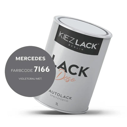 Kiezlack 1K Autolack Lackdose Basislack spritzfertig MERCEDES 7166 VIOLETGRAU MET.