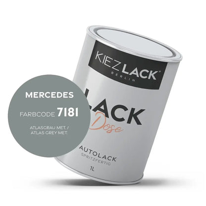 Kiezlack 1K Autolack Lackdose Basislack spritzfertig MERCEDES 7181 ATLASGRAU MET.