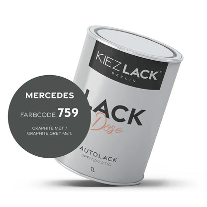 Kiezlack 1K Autolack Lackdose Basislack spritzfertig MERCEDES 759 GRAPHITE MET.