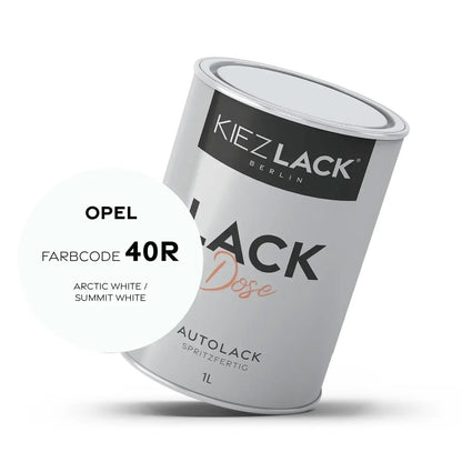 Kiezlack 1K Autolack Lackdose Basislack spritzfertig OPEL 40R ARCTIC WHITE