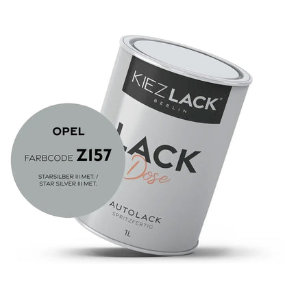 Kiezlack 1K Autolack Lackdose Basislack spritzfertig OPEL Z157 STARSILBER III MET.