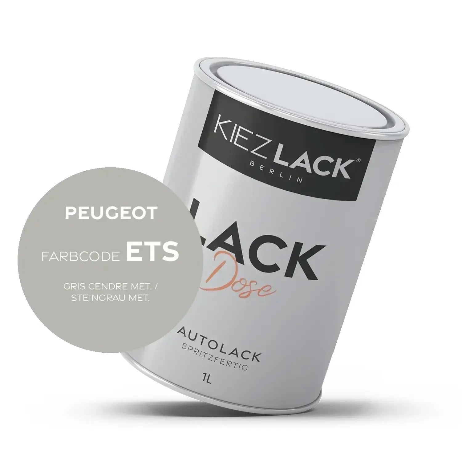 Kiezlack 1K Autolack Lackdose Basislack spritzfertig Peugeot ETS GRIS CENDRE MET.