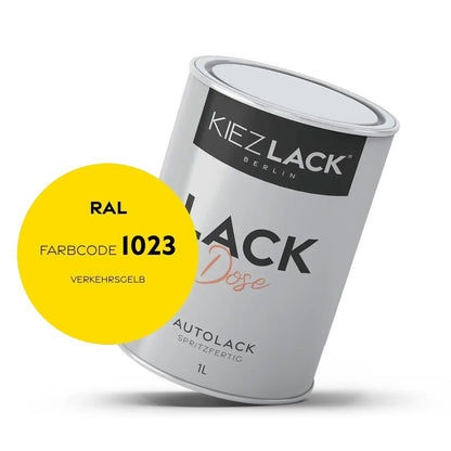 Kiezlack 1K Autolack Lackdose Basislack spritzfertig RAL 1023 VERKEHRSGELB