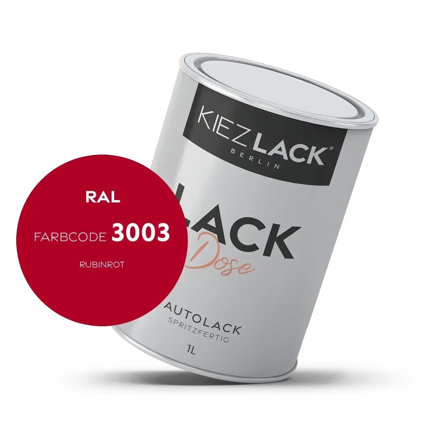 Kiezlack 1K Autolack Lackdose Basislack spritzfertig RAL 3003 RUBINROT